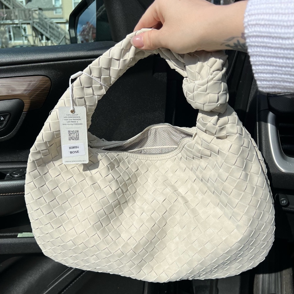 NWT Viral Urban Expressions Bone Woven Knot Bag